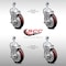 Service Caster 5 Inch SS Maroon Polyurethane Wheel Swivel 1/2 Inch Threaded Stem Caster Set Brake SCC-SSTS20S514-PPUB-MRN-TLB-121315-4 - alternate 4